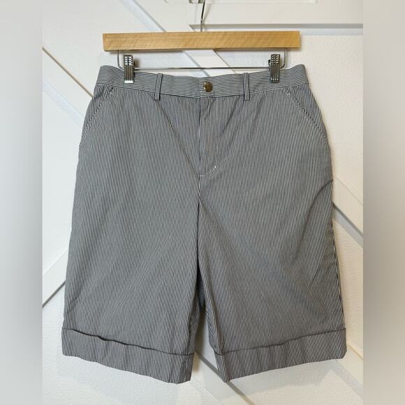 Lauren Active Ralph Lauren Striped Bermuda Cuffed Shorts Size 8 - Picture 1 of 9